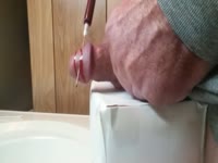 Dude with a craving for something different abuses his penis in this home insertion footage
